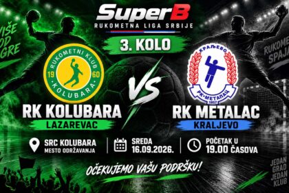 Rukometaši Kolubare u sredu dočekuju Metalac: Meč 3. kola Super B rukometne lige Srbije