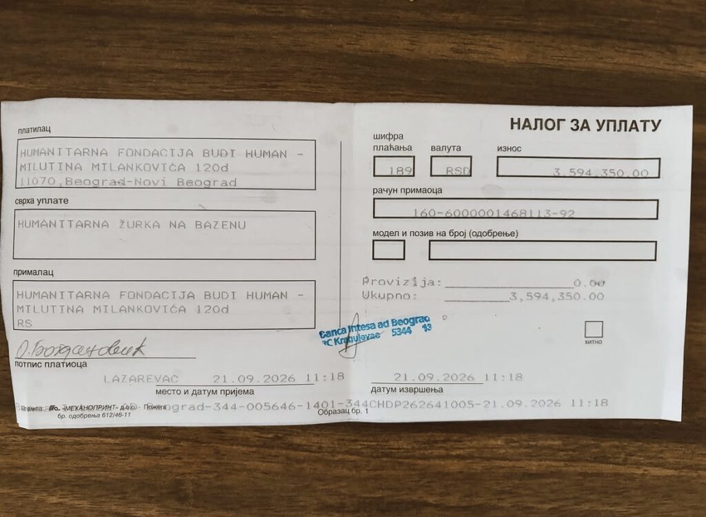 Za Kostu prikupljeno i uplaćeno 3.594.350 dinara